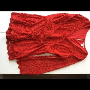 Red Lace Romper